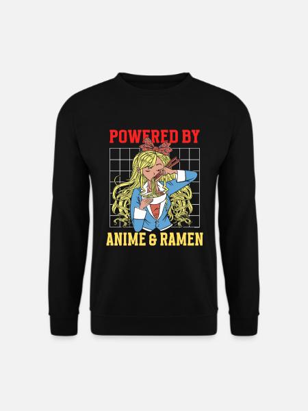 Powered By Anime & Ramen - Unisex Sweatshirt - black