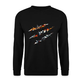 Tiger Eye Claw Safari Zoo Wildlife Tier - Unisex Pullover - Schwarz - Vorne - Alina (178cm) & Michal (187cm)