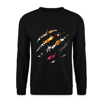 Tiger Eye Claw Safari Zoo Wildlife Tier - Unisex Pullover - Schwarz - Vorne - Alina (178cm) & Michal (187cm)