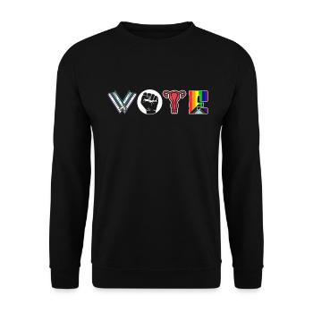 Voting Books Faustier Ovaries Lgtbq - Unisex Sweatshirt - black - Front - Alina (178cm) & Michal (187cm)