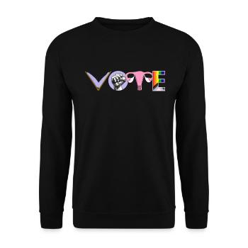 Voting Books Faustier Ovaries Lgtbq - Unisex Sweatshirt - black - Front - Alina (178cm) & Michal (187cm)