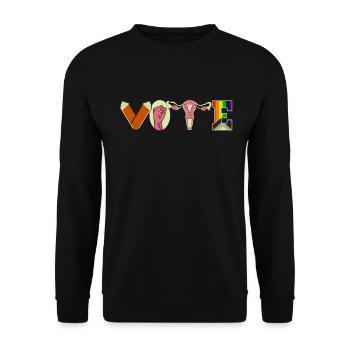 Voting Books Faustier Ovaries Lgtbq - Unisex Sweatshirt - black - Front - Alina (178cm) & Michal (187cm)