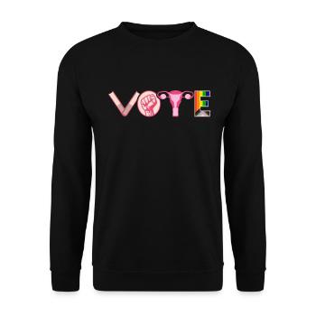 Voting Books Faustier Ovaries Lgtbq - Unisex Sweatshirt - black - Front - Alina (178cm) & Michal (187cm)