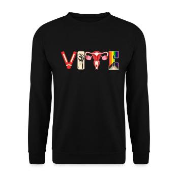 Voting Books Faustier Ovaries Lgtbq - Unisex Sweatshirt - black - Front - Alina (178cm) & Michal (187cm)