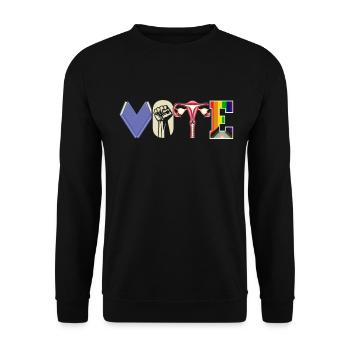 Voting Books Faustier Ovaries Lgtbq - Unisex Sweatshirt - black - Front - Alina (178cm) & Michal (187cm)