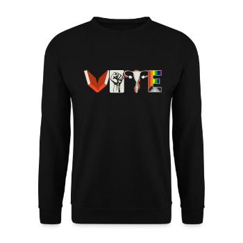 Voting Books Faustier Ovaries Lgtbq - Unisex Sweatshirt - black - Front - Alina (178cm) & Michal (187cm)