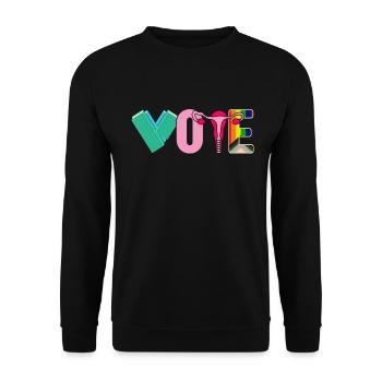 Voting Books Faustier Ovaries Lgtbq - Unisex Sweatshirt - black - Front - Alina (178cm) & Michal (187cm)