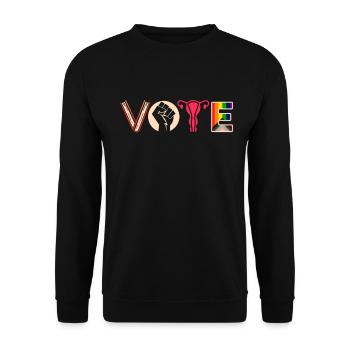 Cahiers de vote Ovaires de Faustier Lgtbq - Sweat-shirt Unisexe - noir - Devant - Alina (178cm) & Michal (187cm)