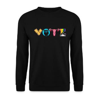 Voting Books Faustier Ovaries Lgtbq - Unisex Sweatshirt - black - Front - Alina (178cm) & Michal (187cm)