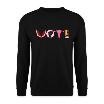 Voting Books Faustier Ovaries Lgtbq - Unisex Sweatshirt - black - Front - Alina (178cm) & Michal (187cm)
