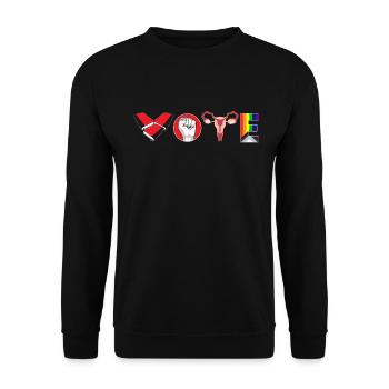 Voting Books Faustier Ovaries Lgtbq - Unisex Sweatshirt - black - Front - Alina (178cm) & Michal (187cm)