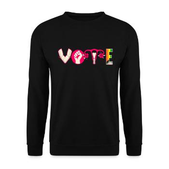 Voting Books Faustier Ovaries Lgtbq - Unisex Sweatshirt - black - Front - Alina (178cm) & Michal (187cm)