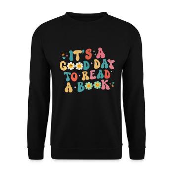 Groovy Reading Librarian Funny Library - Unisex Sweatshirt - black - Front - Alina (178cm) & Michal (187cm)