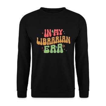 Groovy Reading Librarian Funny Library - Unisex Sweatshirt - black - Front - Alina (178cm) & Michal (187cm)