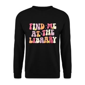 Groovy Reading Librarian Funny Library - Unisex Sweatshirt - black - Front - Alina (178cm) & Michal (187cm)