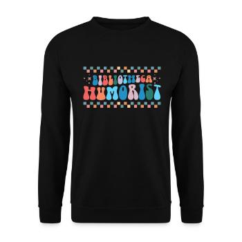 Groovy Reading Librarian Funny Library - Unisex Sweatshirt - black - Front - Alina (178cm) & Michal (187cm)