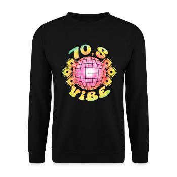 Disco Groovy Hippie des années 70 des années 80 Vintage Seventies - Sweat-shirt Unisexe - noir - Devant - Alina (178cm) & Michal (187cm)