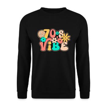 Disco Groovy Hippie 70s 80s Vintage Seventies - Unisex Sweatshirt - black - Front - Alina (178cm) & Michal (187cm)