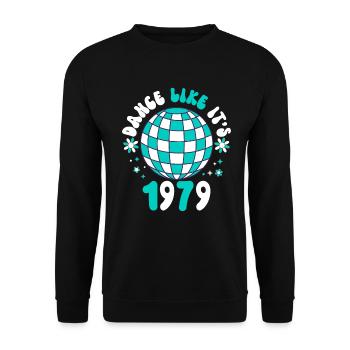 Disco Groovy Hippie 70s 80er Vintage Siebziger - Unisex Pullover - Schwarz - Vorne - Alina (178cm) & Michal (187cm)