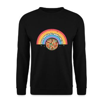 Disco Groovy Hippie 70s 80s Vintage Seventies - Unisex Sweatshirt - black - Front - Alina (178cm) & Michal (187cm)