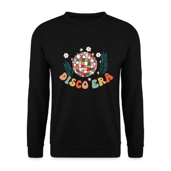 Disco Groovy Hippie 70s 80er Vintage Siebziger - Unisex Pullover - Schwarz - Vorne - Alina (178cm) & Michal (187cm)