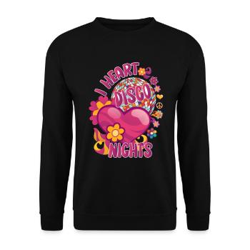 Disco Groovy Hippie 70s 80s Vintage Seventies - Unisex Sweatshirt - black - Front - Alina (178cm) & Michal (187cm)