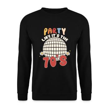 Disco Groovy Hippie des années 70 des années 80 Vintage Seventies - Sweat-shirt Unisexe - noir - Devant - Alina (178cm) & Michal (187cm)