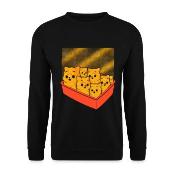 Kitten Nuggets Cute Fast Food Cat Food - Unisex Sweatshirt - black - Front - Alina (178cm) & Michal (187cm)