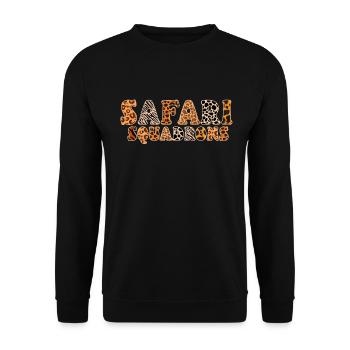 African Safari Zoo Safari Animal Pattern Print - Unisex Sweatshirt - black - Front - Alina (178cm) & Michal (187cm)