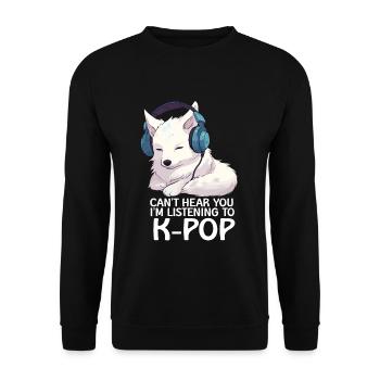 Je ne t’entends pas, j’écoute de la K-pop, Arctic Fox - Sweat-shirt Unisexe - noir - Devant - Alina (178cm) & Michal (187cm)