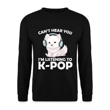 Je ne t’entends pas, j’écoute de la K-pop, Arctic Fox - Sweat-shirt Unisexe - noir - Devant - Alina (178cm) & Michal (187cm)