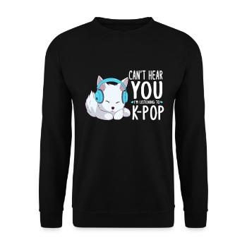 Je ne t’entends pas, j’écoute de la K-pop, Arctic Fox - Sweat-shirt Unisexe - noir - Devant - Alina (178cm) & Michal (187cm)