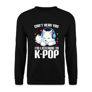 Je ne t’entends pas, j’écoute de la K-pop, Arctic Fox - Sweat-shirt Unisexe - noir - Devant - Alina (178cm) & Michal (187cm)