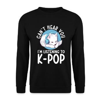 Je ne t’entends pas, j’écoute de la K-pop, Arctic Fox - Sweat-shirt Unisexe - noir - Devant - Alina (178cm) & Michal (187cm)