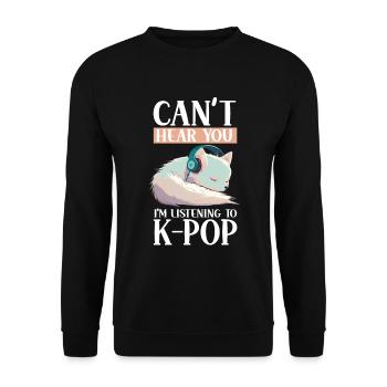 Je ne t’entends pas, j’écoute de la K-pop, Arctic Fox - Sweat-shirt Unisexe - noir - Devant - Alina (178cm) & Michal (187cm)