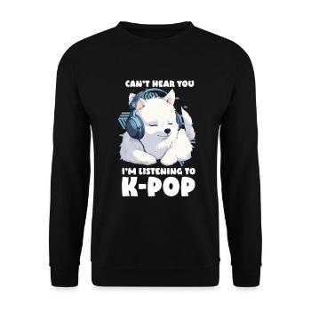 Je ne t’entends pas, j’écoute de la K-pop, Arctic Fox - Sweat-shirt Unisexe - noir - Devant - Alina (178cm) & Michal (187cm)