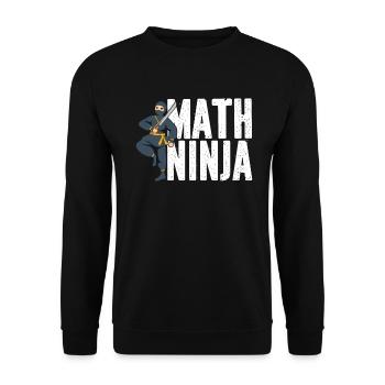 Drôle Math Ninja Mathématiques Geek Nombres - Sweat-shirt Unisexe - noir - Devant - Alina (178cm) & Michal (187cm)