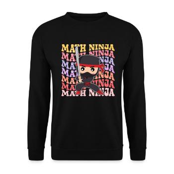 Drôle Math Ninja Mathématiques Geek Nombres - Sweat-shirt Unisexe - noir - Devant - Alina (178cm) & Michal (187cm)