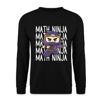Drôle Math Ninja Mathématiques Geek Nombres - Sweat-shirt Unisexe - noir - Devant - Alina (178cm) & Michal (187cm)