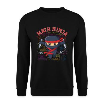 Drôle Math Ninja Mathématiques Geek Nombres - Sweat-shirt Unisexe - noir - Devant - Alina (178cm) & Michal (187cm)