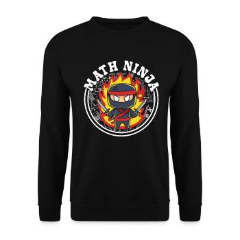 Drôle Math Ninja Mathématiques Geek Nombres - Sweat-shirt Unisexe - noir - Devant - Alina (178cm) & Michal (187cm)