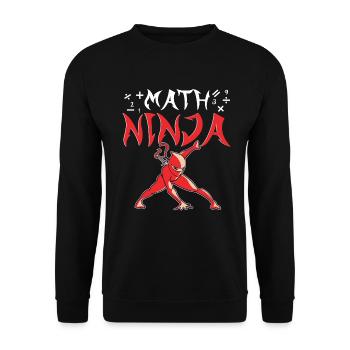 Drôle Math Ninja Mathématiques Geek Nombres - Sweat-shirt Unisexe - noir - Devant - Alina (178cm) & Michal (187cm)