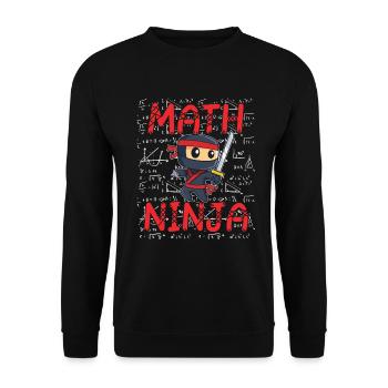 Drôle Math Ninja Mathématiques Geek Nombres - Sweat-shirt Unisexe - noir - Devant - Alina (178cm) & Michal (187cm)
