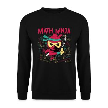 Drôle Math Ninja Mathématiques Geek Nombres - Sweat-shirt Unisexe - noir - Devant - Alina (178cm) & Michal (187cm)