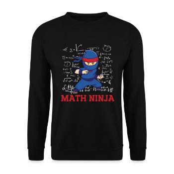 Drôle Math Ninja Mathématiques Geek Nombres - Sweat-shirt Unisexe - noir - Devant - Alina (178cm) & Michal (187cm)