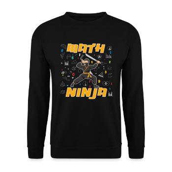 Drôle Math Ninja Mathématiques Geek Nombres - Sweat-shirt Unisexe - noir - Devant - Alina (178cm) & Michal (187cm)