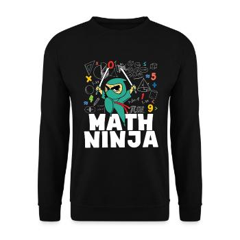 Drôle Math Ninja Mathématiques Geek Nombres - Sweat-shirt Unisexe - noir - Devant - Alina (178cm) & Michal (187cm)