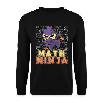 Drôle Math Ninja Mathématiques Geek Nombres - Sweat-shirt Unisexe - noir - Devant - Alina (178cm) & Michal (187cm)