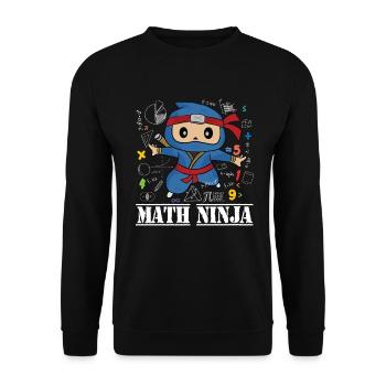 Drôle Math Ninja Mathématiques Geek Nombres - Sweat-shirt Unisexe - noir - Devant - Alina (178cm) & Michal (187cm)