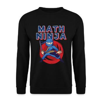 Drôle Math Ninja Mathématiques Geek Nombres - Sweat-shirt Unisexe - noir - Devant - Alina (178cm) & Michal (187cm)